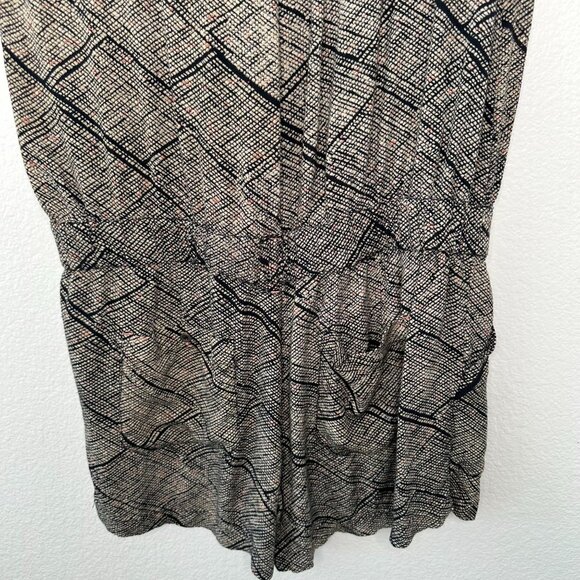 Anthropologie Hei Hei Romper M Boho Button Front V Neck Collared Casual Sleevele - Picture 6 of 10